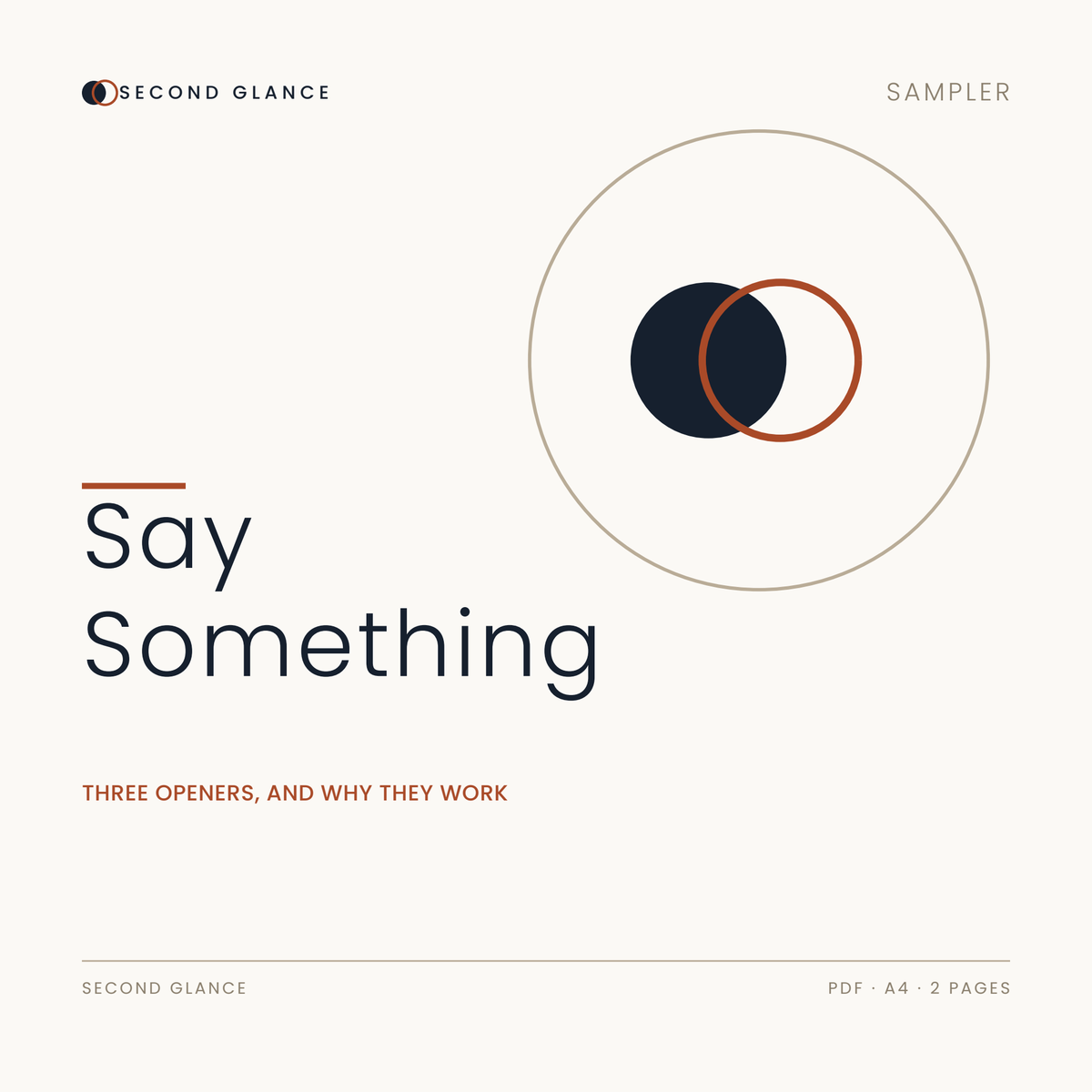 Say Something — free-standing sampler, Second Glance